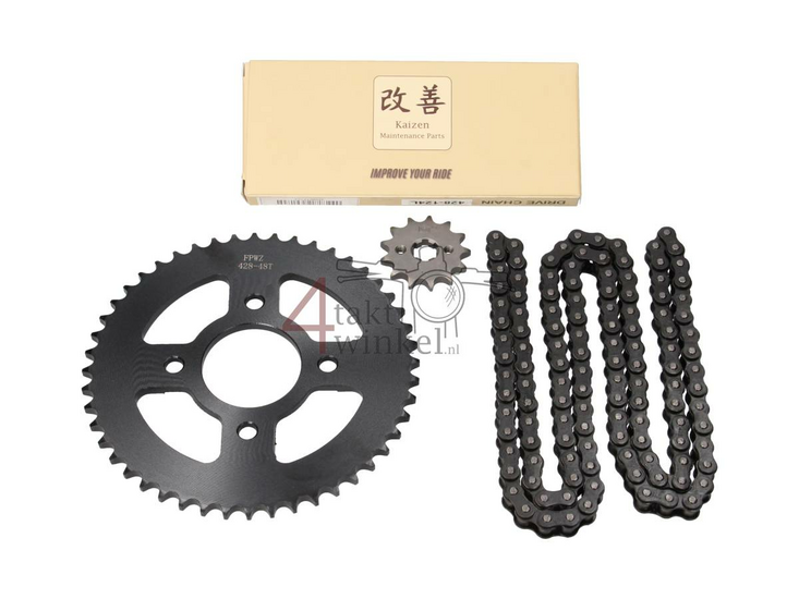 Sprockets and chain set, Mash Fifty, 13 - 48 (50cc, 70cc), 17mm shaft, A-quality