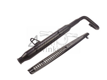 Exhaust tuning, up-swept, Trumpet, stainless steel, ST125 Dax, frame no. JB04xxxx, Black