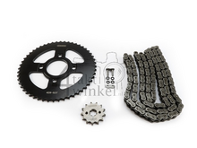 Sprockets and chain set, Mash Dirt 50cc, 13 - 52, x-ring, 17mm shaft
