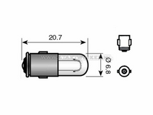 Bulb BA7s, single, 6 volt, 2 watt