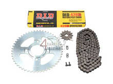 Sprockets and chain set, Mash Fifty, 13 - 52, silver, 17mm shaft