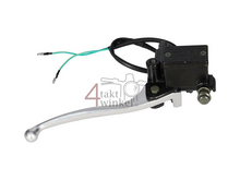 Lever hydraulic, right (brake pump) complete, universal e.g. Dax, Ape, silver