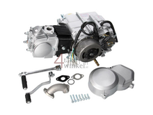 Engine, 85cc, manual clutch, Lifan, 4-speed, silver