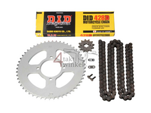Sprockets and chain set, Hanway RAW50, AGM Caferacer, 428, 12-52