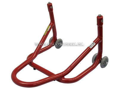 Paddock stand, aluminum, red, Kepspeed