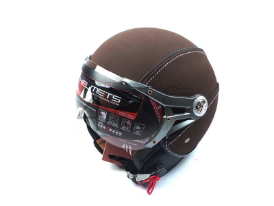 Helmet MT, Le Mans Soul Retro, leather brown, Sizes XS to XXL