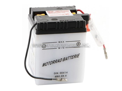 Battery 6 volt 4 ampere, C50, CB50, acid battery, aftermarket