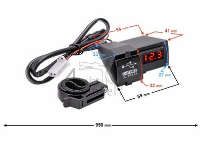 USB charger with 2 functions for 12 volt bike