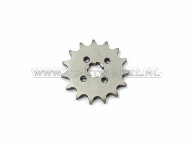 Front sprocket, 420 chain, 17mm shaft, 15, fits SS50, C50, Dax