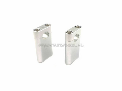 Handlebar clamps / risers, universal, Kepspeed, 100mm Allen silver