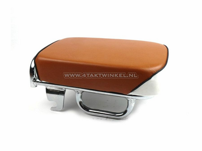 Seat for passenger, C50 NT, C50k1 and C50 replica, Streetcub, standard brown / white, black piping