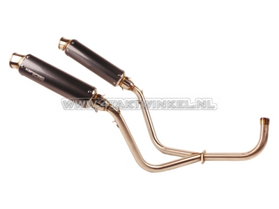 Exhaust tuning, down swept, double, basic, carbon, Kepspeed