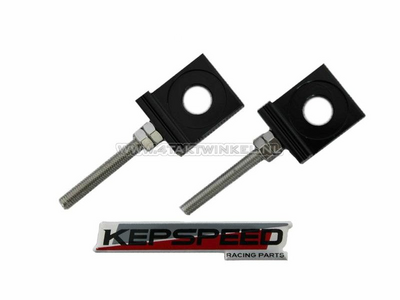Chain tensioner set, for C50, SS50, CD50 Kepspeed swingarm, Black