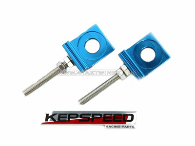 Chain tensioner set, for C50, SS50, CD50 Kepspeed swingarm, Blue