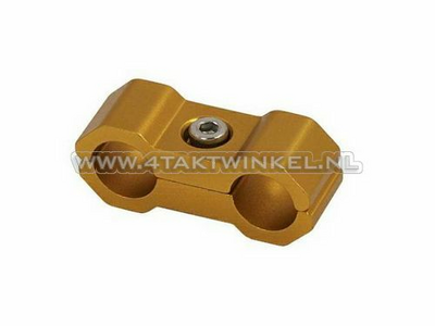 Cable clamp, 6mm, aluminum, gold