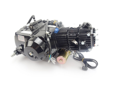 Engine, 50cc, semi-automatic, Lifan, 4-speed, starter motor, black