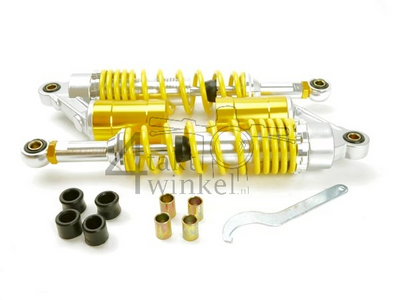 Shock absorber set 330mm gas damped, with pot, yellow