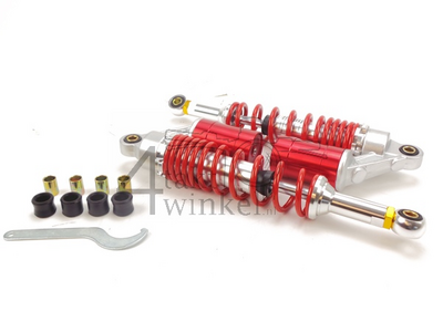 Shock absorber set 330mm gas damped, with pot, red