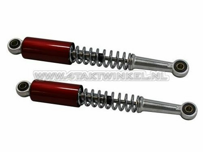 Shock absorber set 330mm dust covers: red