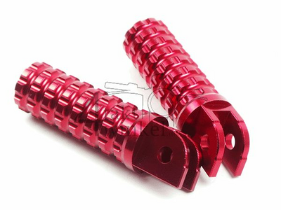 Footpegs foldable, universal, thick, aluminum, red