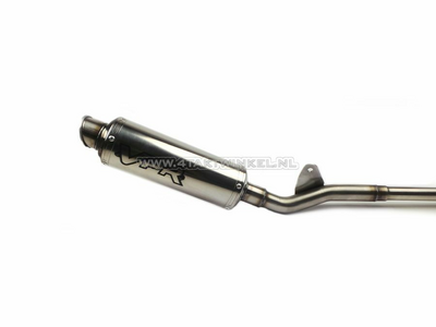 Exhaust tuning, down swept, single, Protech, stainless steel, fits SS50, CD50, C50
