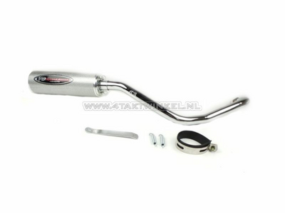 Exhaust tuning, down swept, single, V8, carbon silver