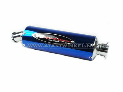Exhaust tuning, down swept, single, V8, blue