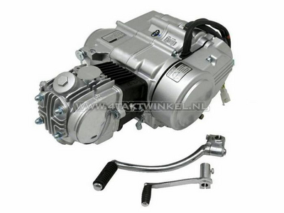 Engine, 50cc, manual clutch, Zongshen, 4-speed, silver