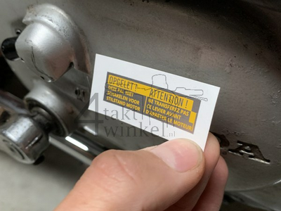 Sticker Novio, engine warning, fits Novio, Amigo, PC50