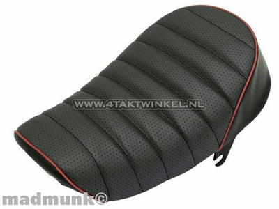 Seat, Monkey sporty, type 2, black, red piping