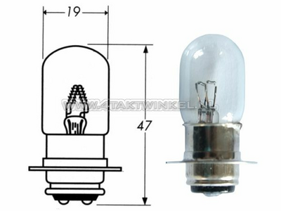 Bulb headlight PX15d, dual, 12 volts, 15-15 watts, e.g. C50