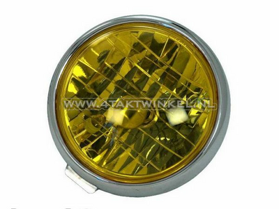 Headlight unit Dax 3-bolt diamond, yellow